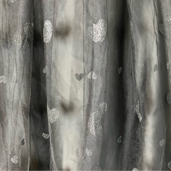 Collectif Skylar Glitter Heart Swing Sweetheart Puff Sleeve Tulle Prom Dress XXS - Picture 9 of 16